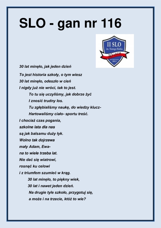30-lecie II SLO w Ostrołęce